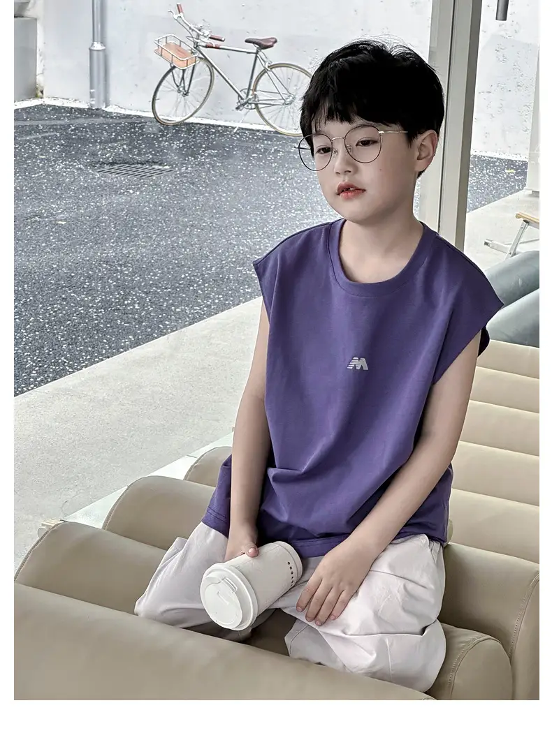 Summer Boys Sleeveless T-Shirt Pure Cotton Panda Yuanyuan — feature 28