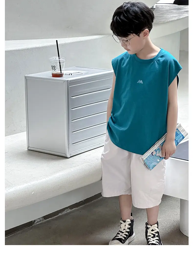 Summer Boys Sleeveless T-Shirt Pure Cotton Panda Yuanyuan — feature 30