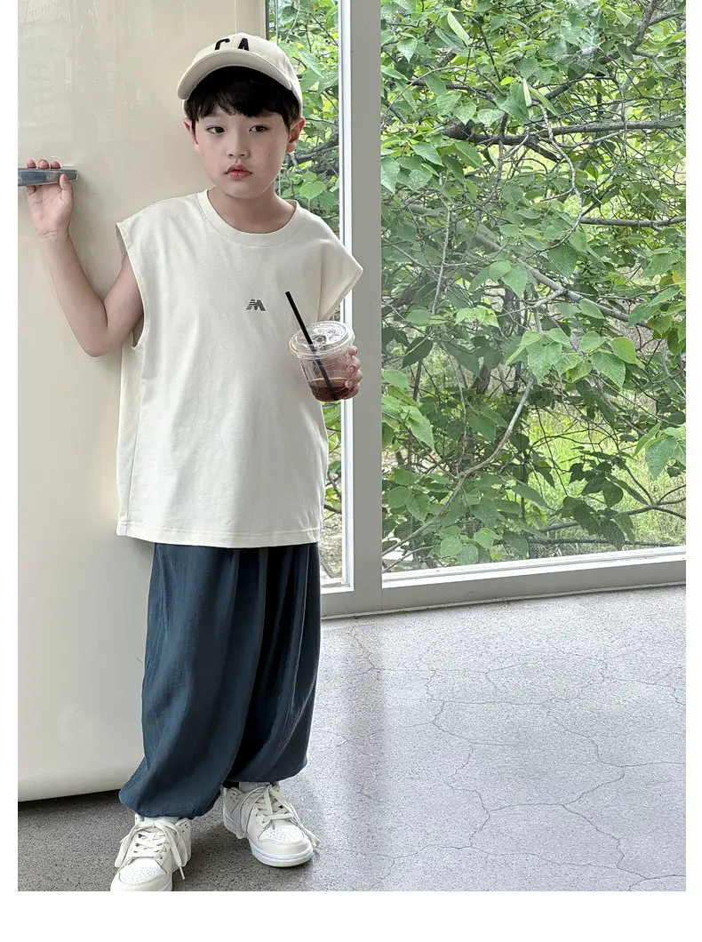 Summer Boys Sleeveless T-Shirt Pure Cotton Panda Yuanyuan — feature 32