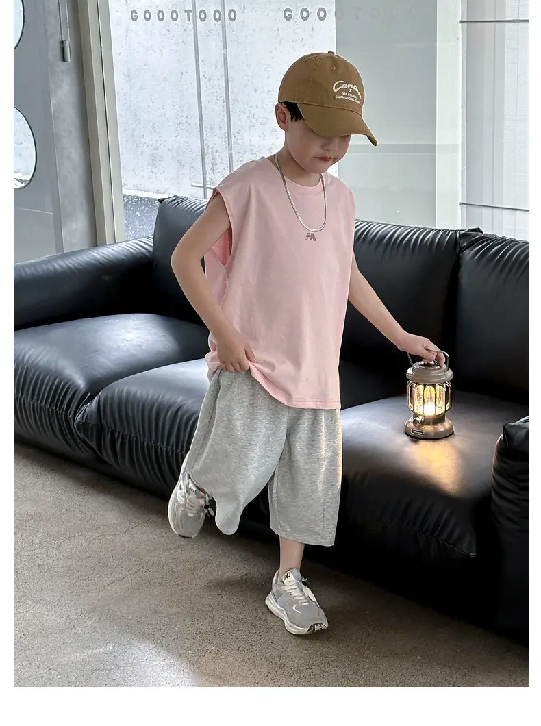 Summer Boys Sleeveless T-Shirt Pure Cotton Panda Yuanyuan — feature 34