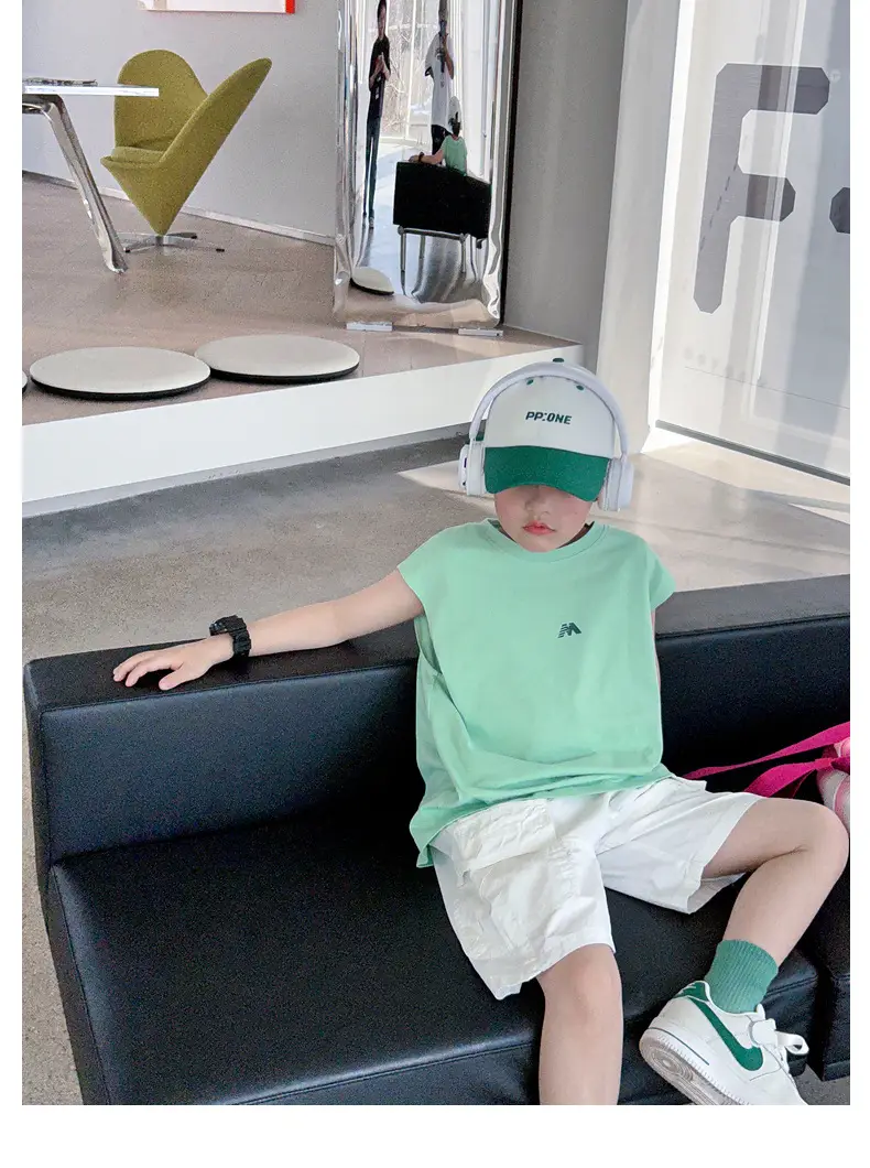 Summer Boys Sleeveless T-Shirt Pure Cotton Panda Yuanyuan — feature 41