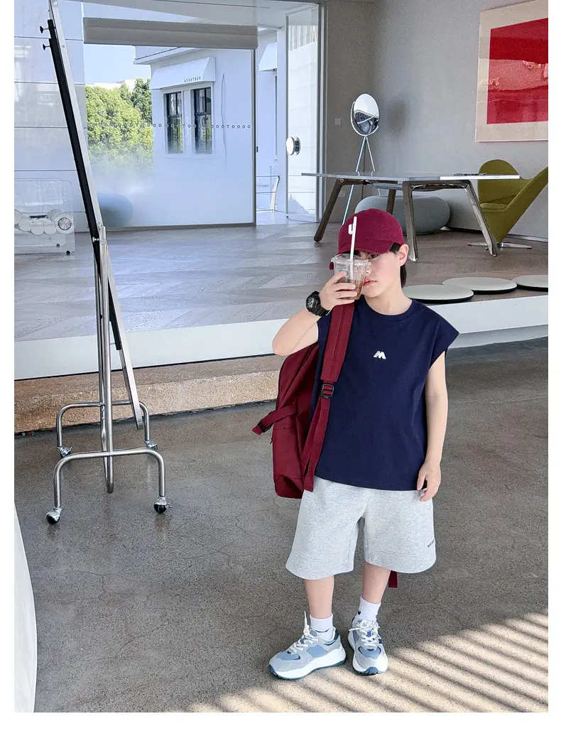 Summer Boys Sleeveless T-Shirt Pure Cotton Panda Yuanyuan — feature 43