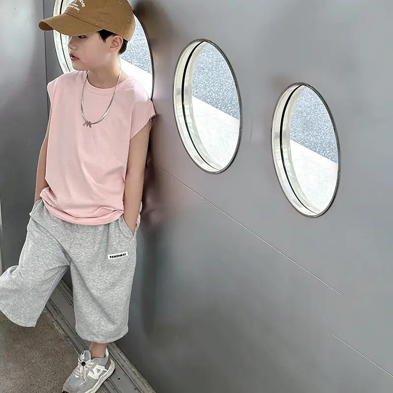 Summer Boys Sleeveless T-Shirt Pure Cotton Panda Yuanyuan - Image 3