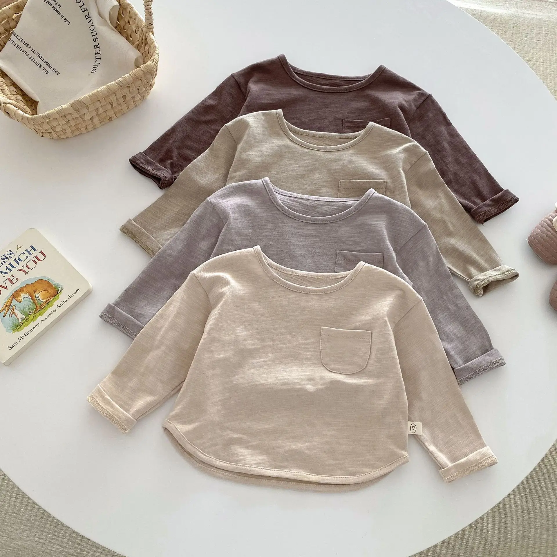 Children's Bamboo Cotton T-Shirt 0-5Yr Solid Color - Image 7