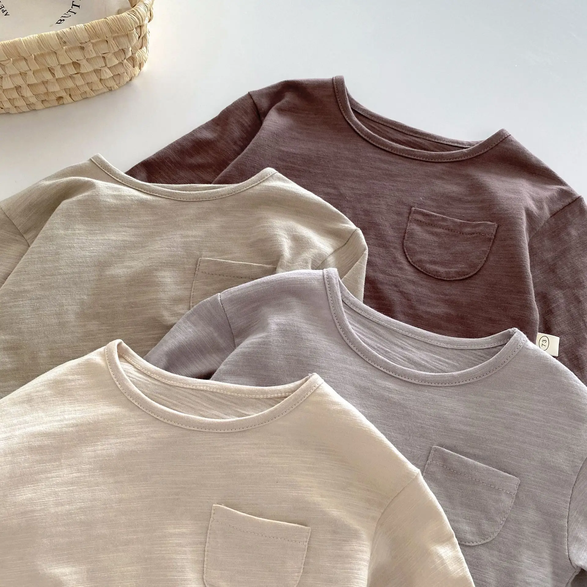 Children's Bamboo Cotton T-Shirt 0-5Yr Solid Color - Image 10
