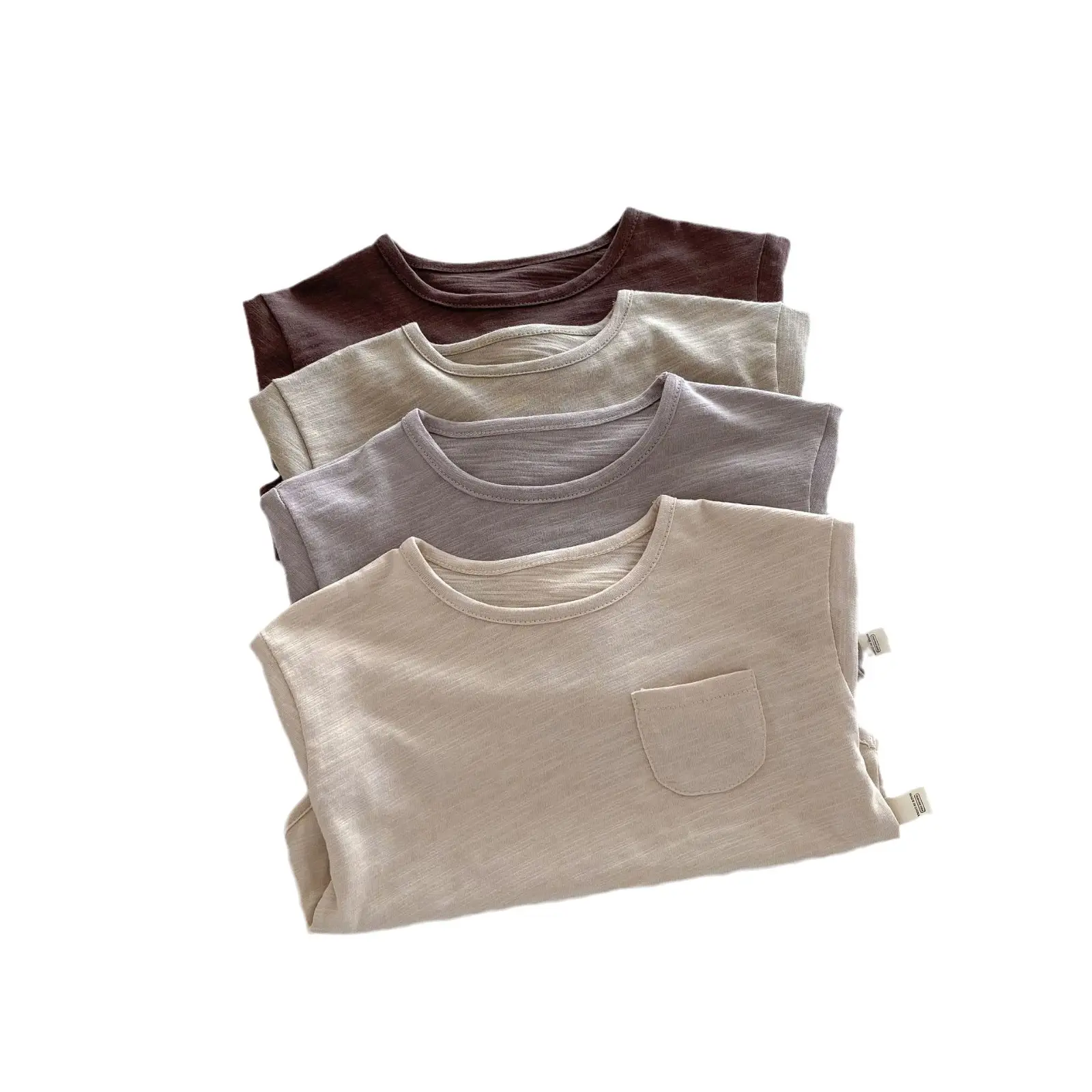 Children's Bamboo Cotton T-Shirt 0-5Yr Solid Color - Image 11