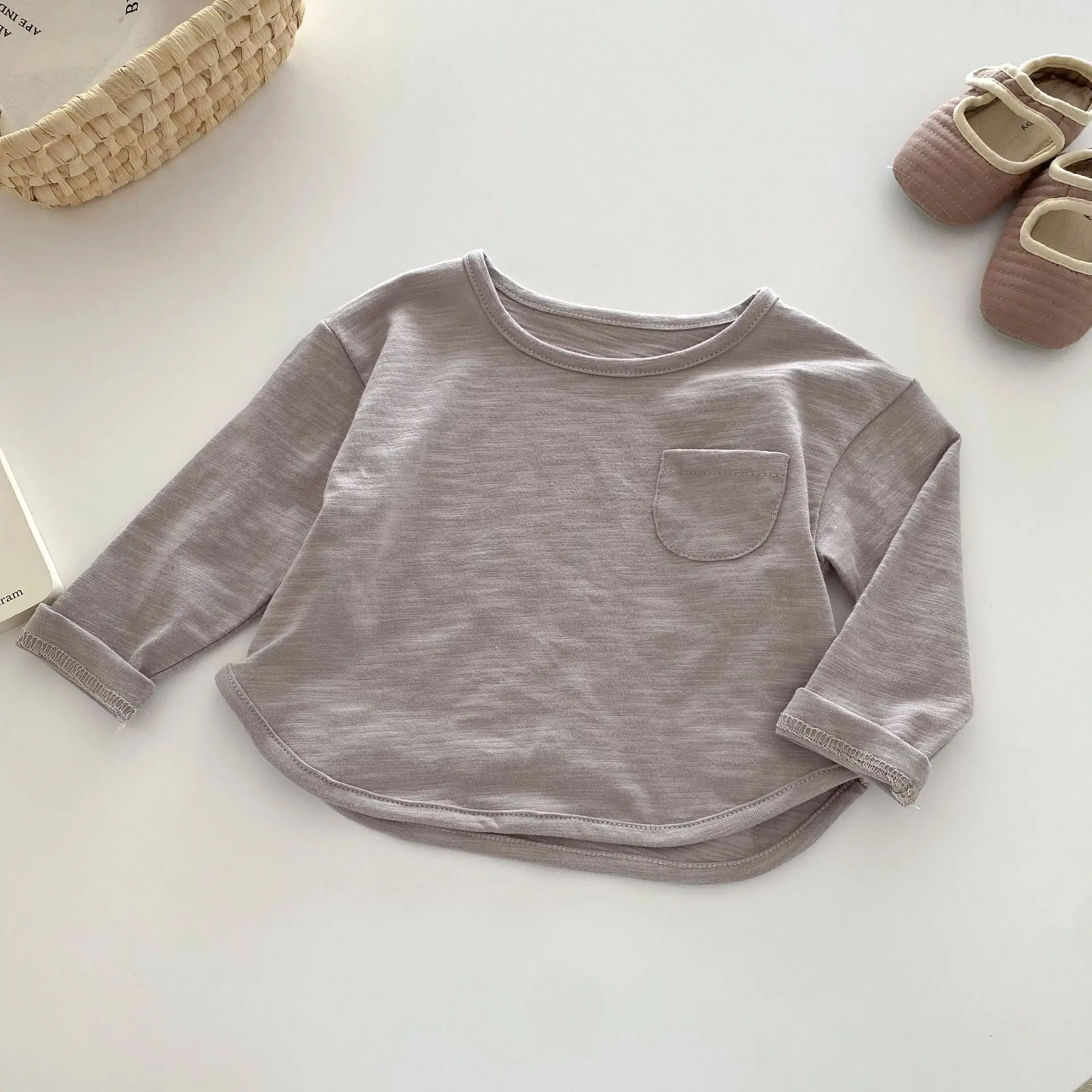Children's Bamboo Cotton T-Shirt 0-5Yr Solid Color - Image 2