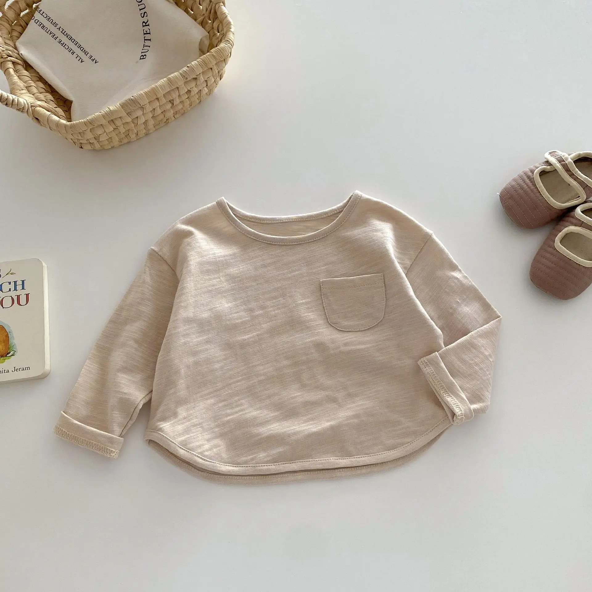 Children's Bamboo Cotton T-Shirt 0-5Yr Solid Color - Image 4
