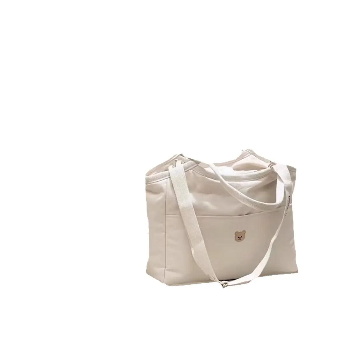 2024 White Canvas Baby Tote Bag Lightweight Portable