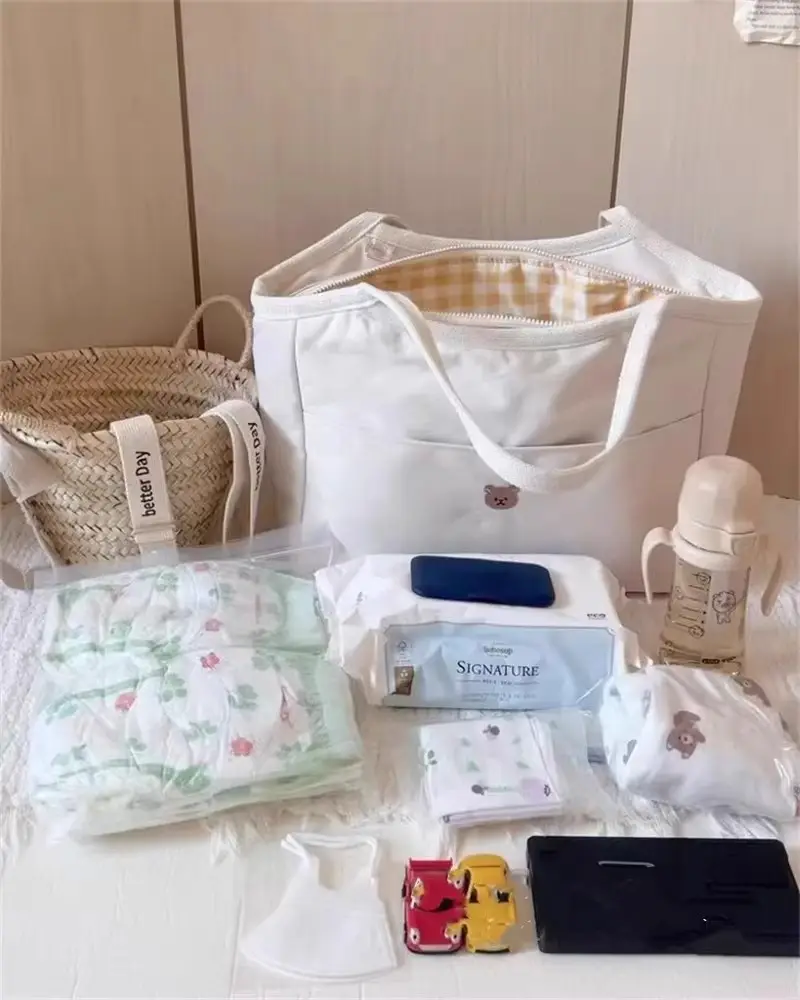 2024 White Canvas Baby Tote Bag Lightweight Portable — feature 10