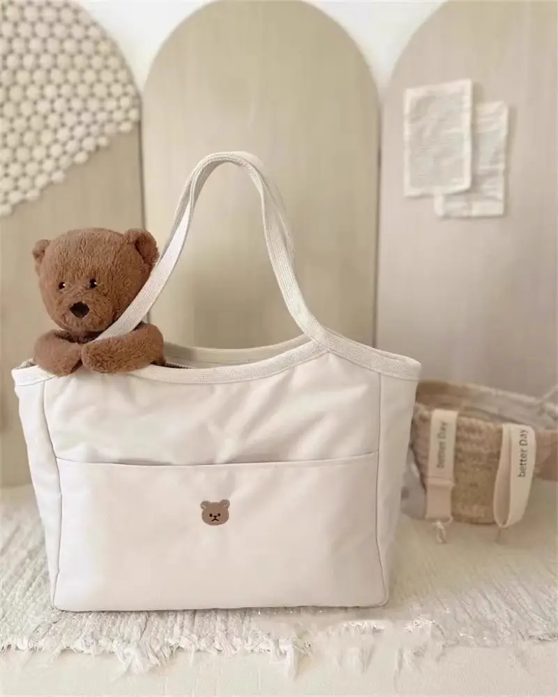 2024 White Canvas Baby Tote Bag Lightweight Portable — feature 12
