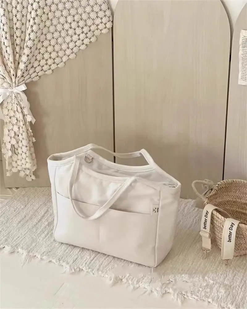 2024 White Canvas Baby Tote Bag Lightweight Portable — feature 4