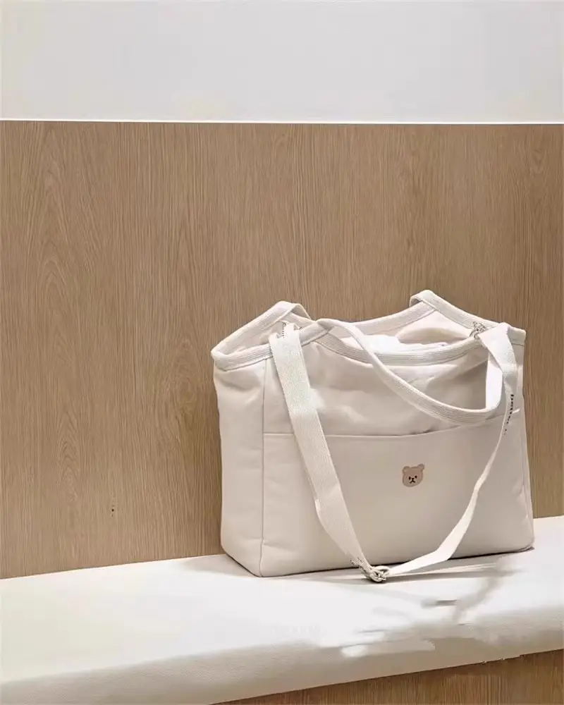 2024 White Canvas Baby Tote Bag Lightweight Portable — feature 5