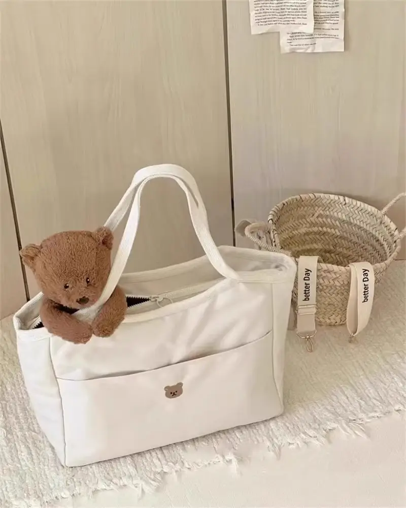 2024 White Canvas Baby Tote Bag Lightweight Portable — feature 8