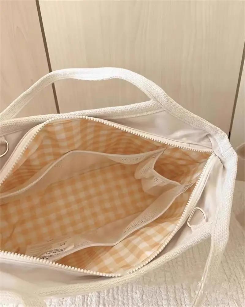 2024 White Canvas Baby Tote Bag Lightweight Portable — feature 9