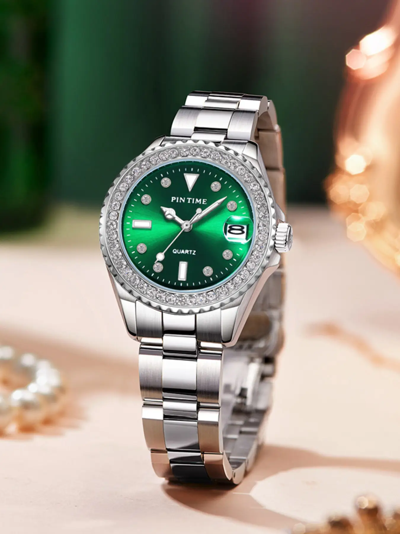 Swiss Women's Peacock Green Quartz Watch — feature 10
