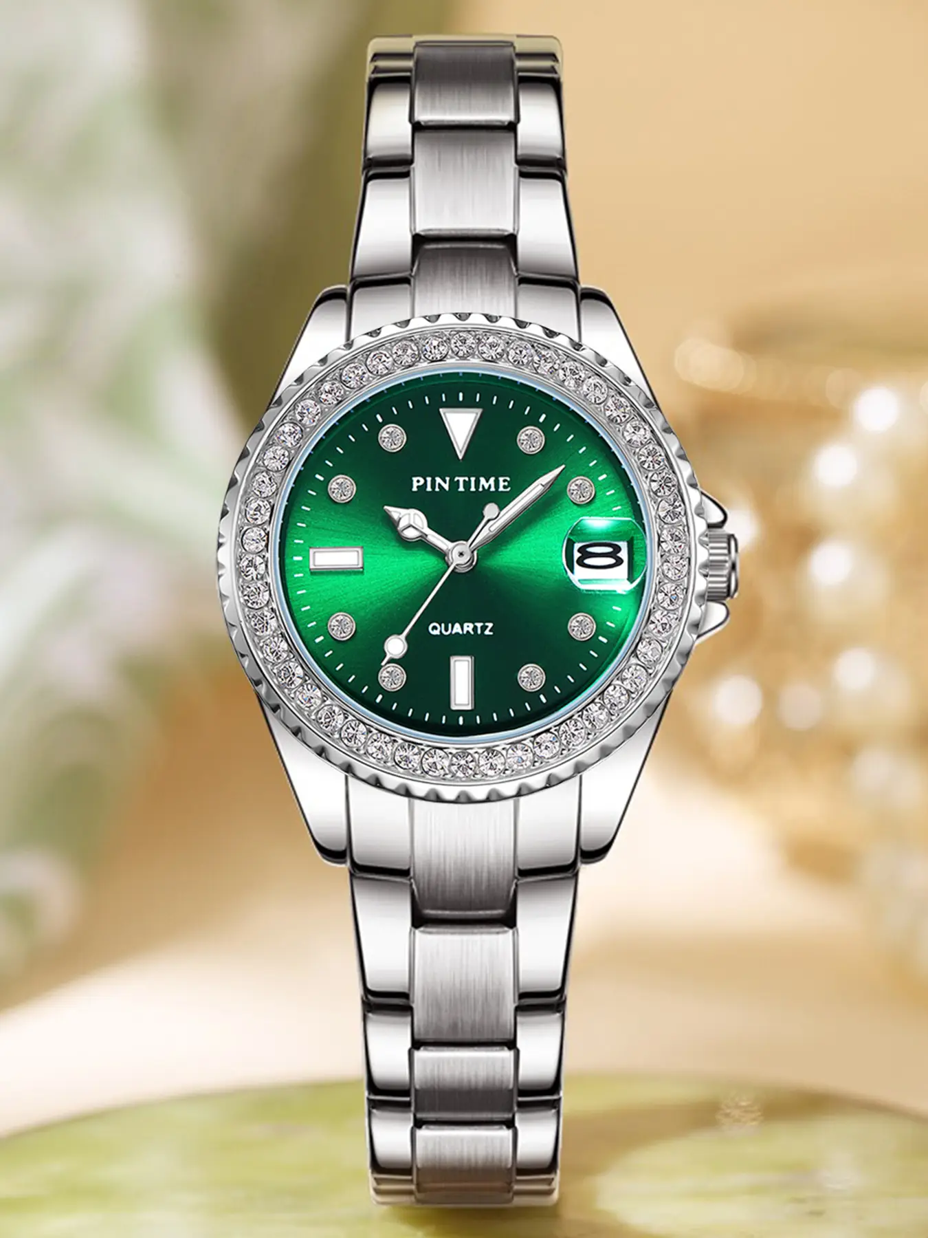 Swiss Women's Peacock Green Quartz Watch — feature 2