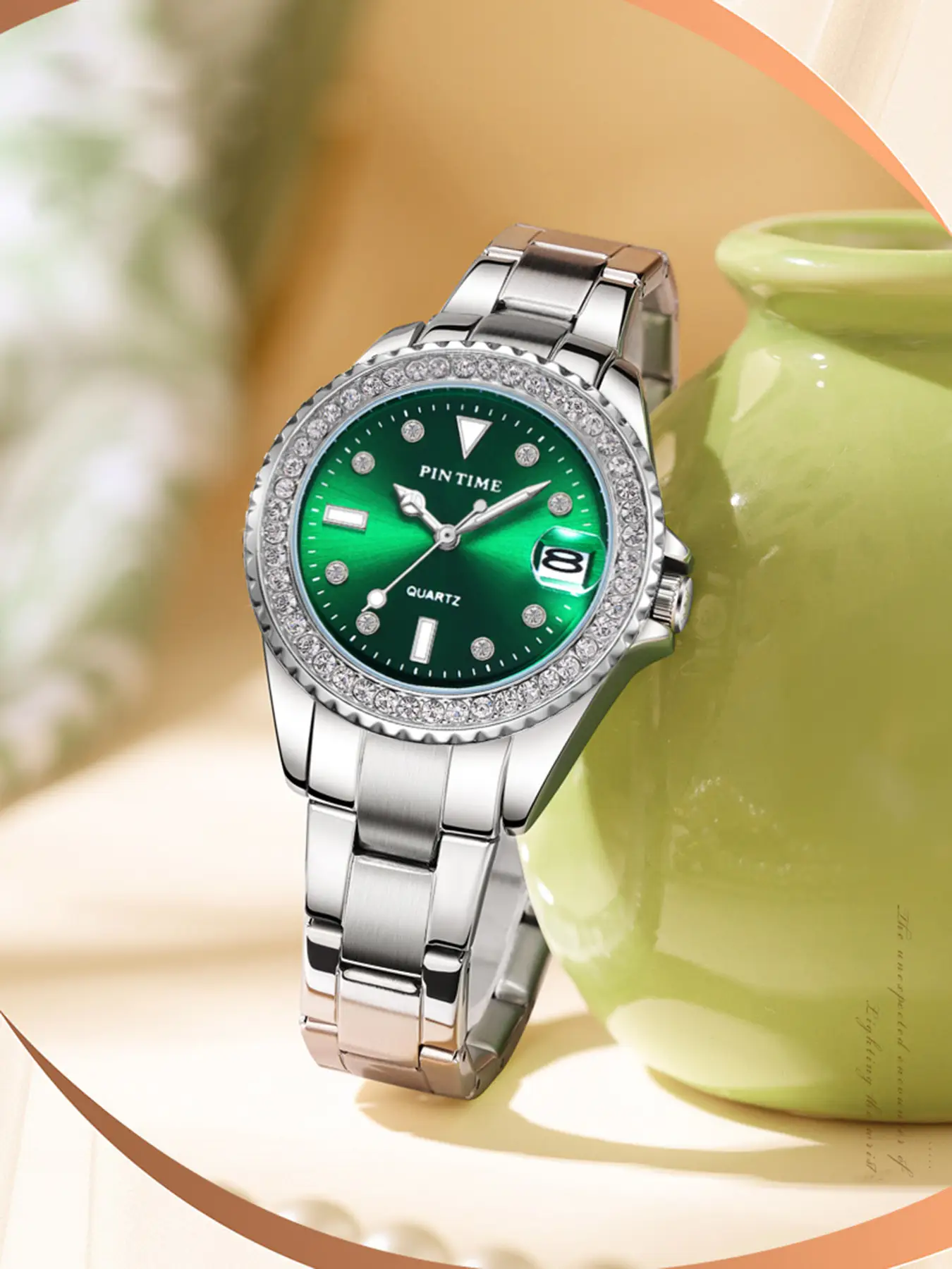 Swiss Women's Peacock Green Quartz Watch — feature 5