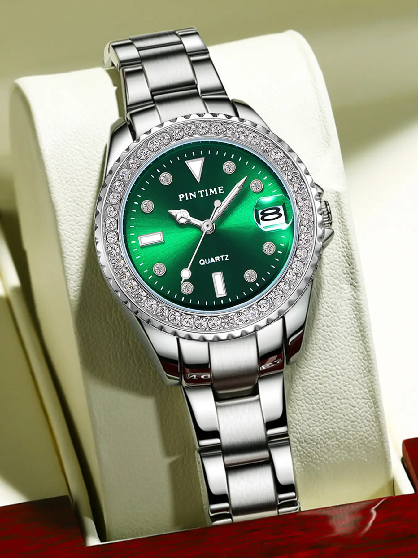 Swiss Women's Peacock Green Quartz Watch — feature 8