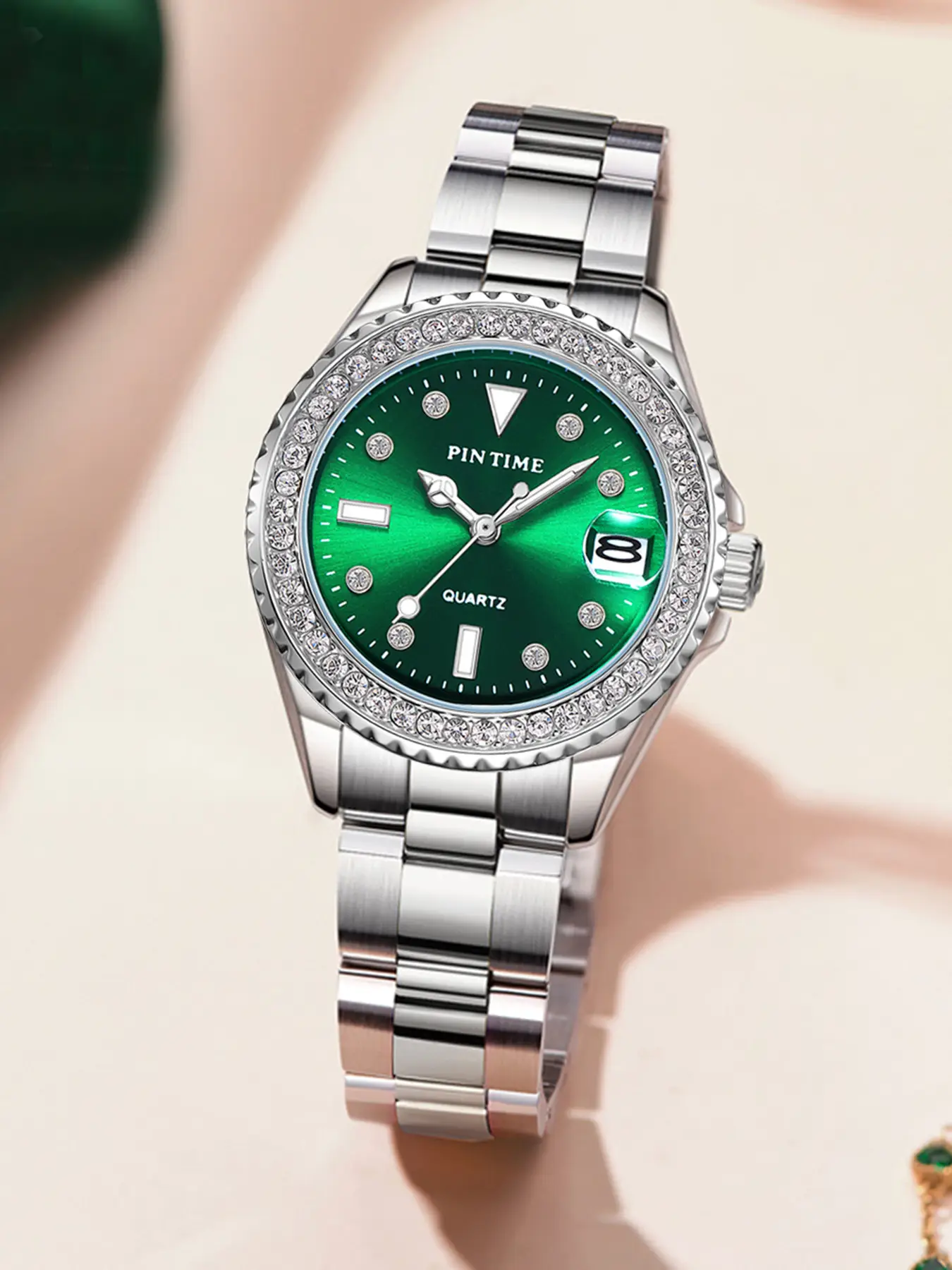 Swiss Women's Peacock Green Quartz Watch — feature 9