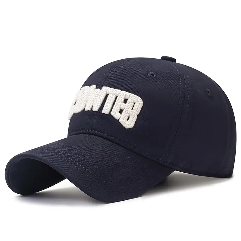 Korean Style Black Embroidered Cap Large Head Circumference - Image 4
