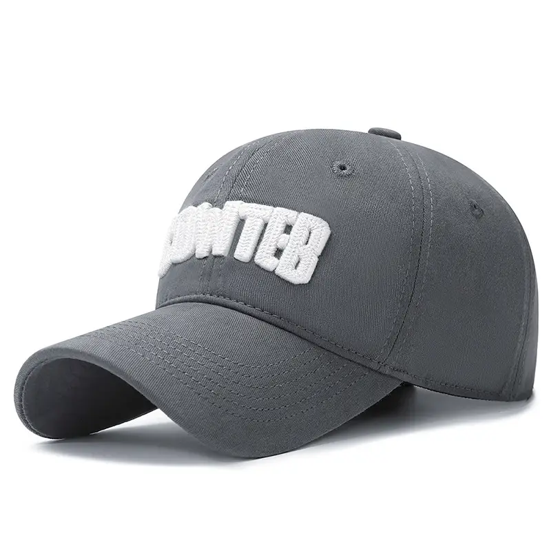 Korean Style Black Embroidered Cap Large Head Circumference - Image 7