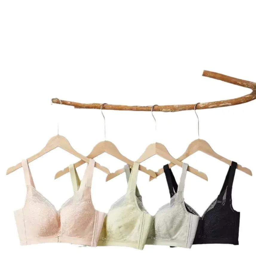 2025 French Lace Adjustable Bra Pink Thin Sandwich - Image 9