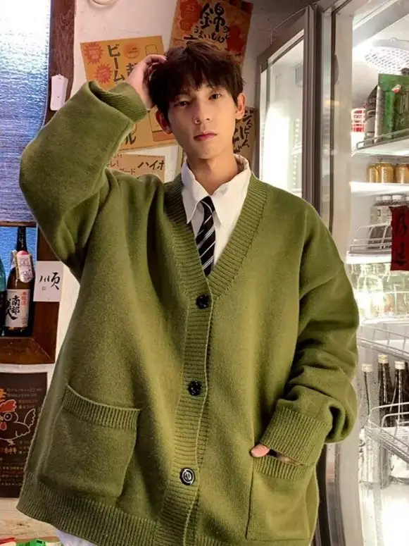 Autumn Winter V-Neck Button Cardigan Sweater for Men - Image 5