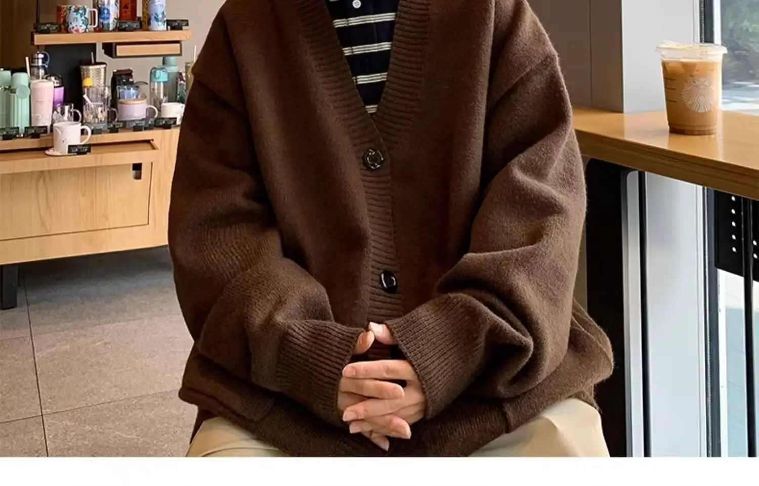 Autumn Winter V-Neck Button Cardigan Sweater for Men — feature 14
