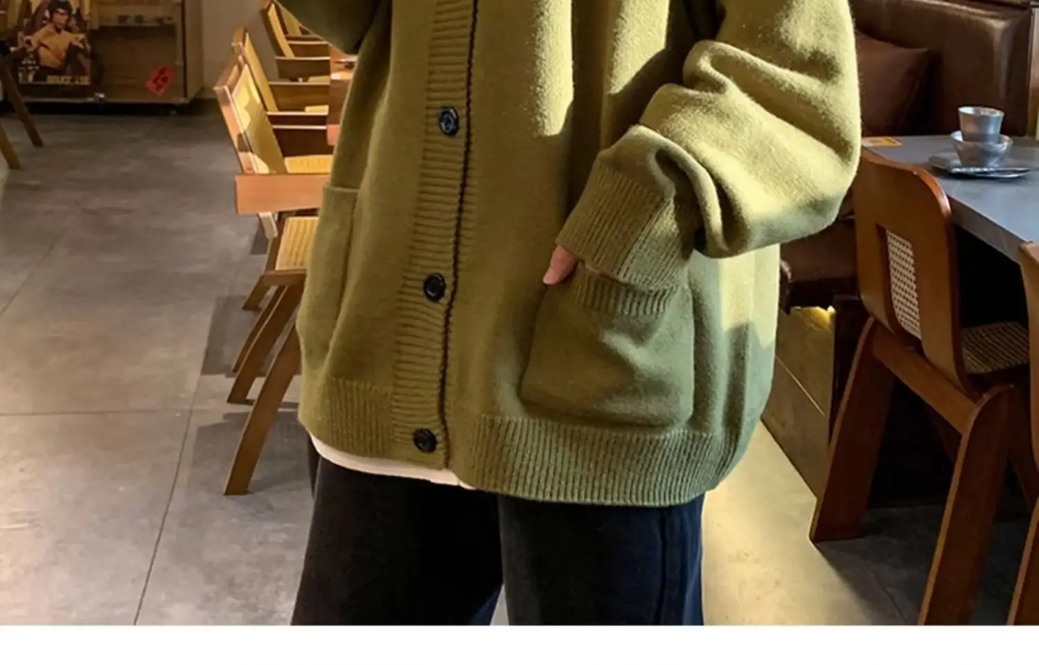 Autumn Winter V-Neck Button Cardigan Sweater for Men — feature 25