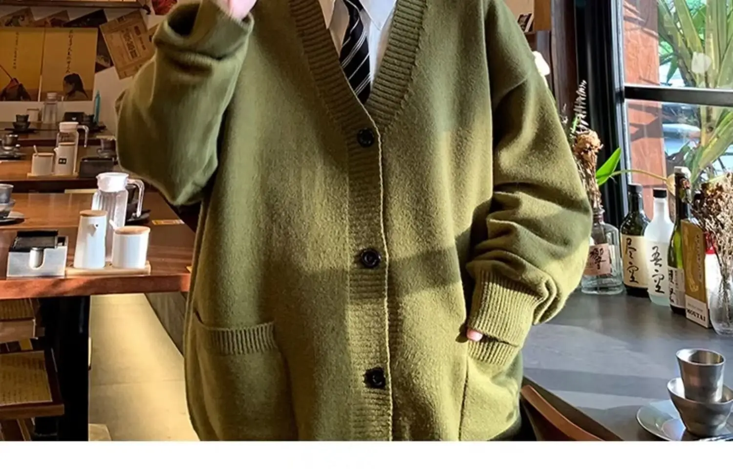 Autumn Winter V-Neck Button Cardigan Sweater for Men — feature 26