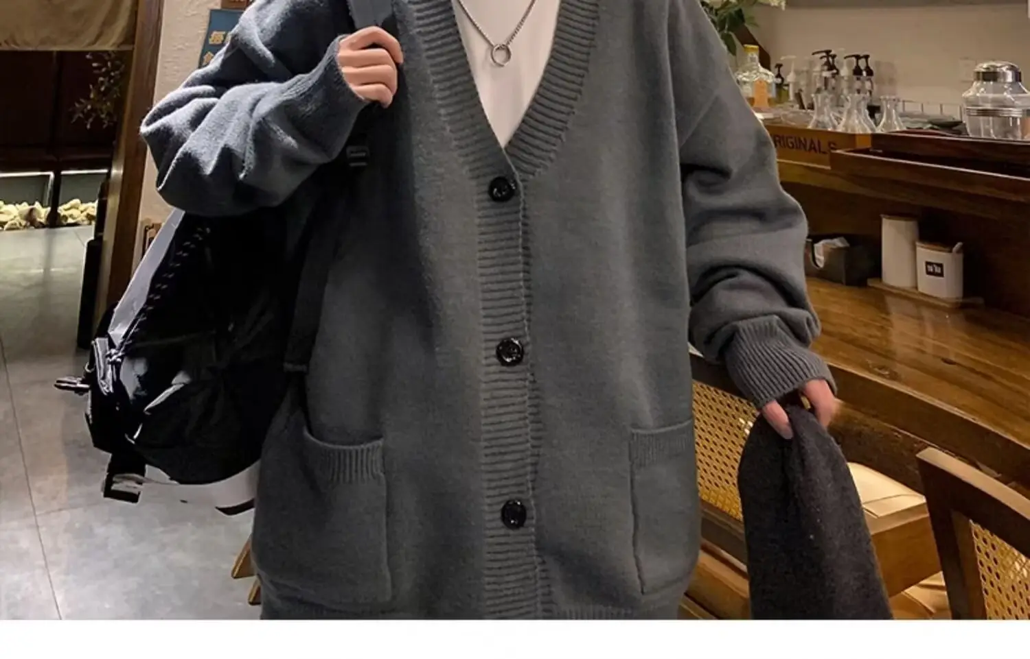 Autumn Winter V-Neck Button Cardigan Sweater for Men — feature 28