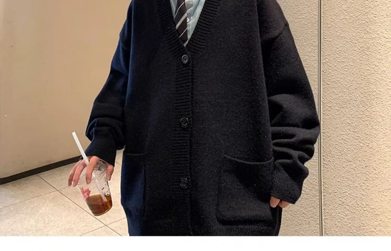 Autumn Winter V-Neck Button Cardigan Sweater for Men — feature 32