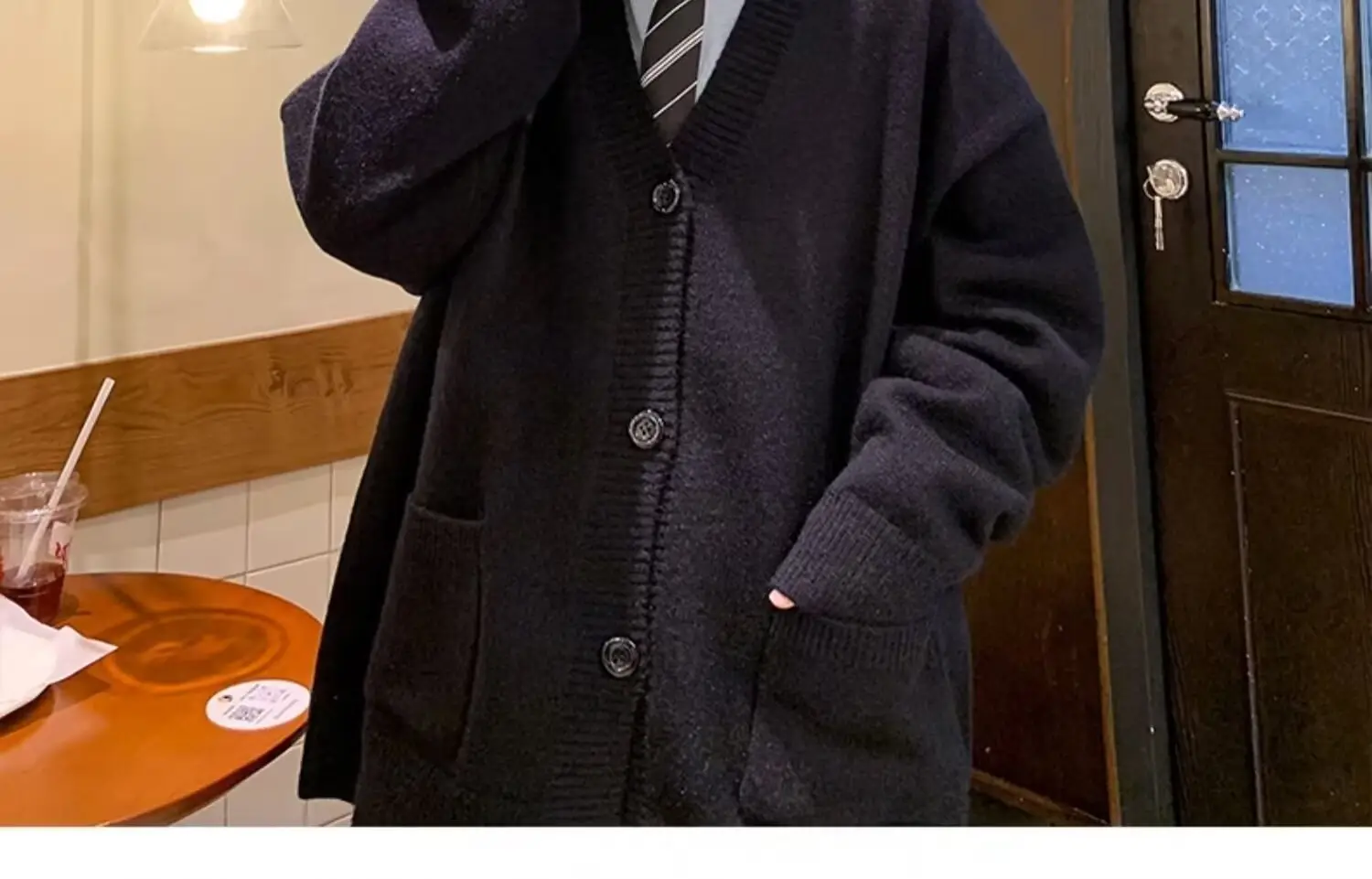 Autumn Winter V-Neck Button Cardigan Sweater for Men — feature 34