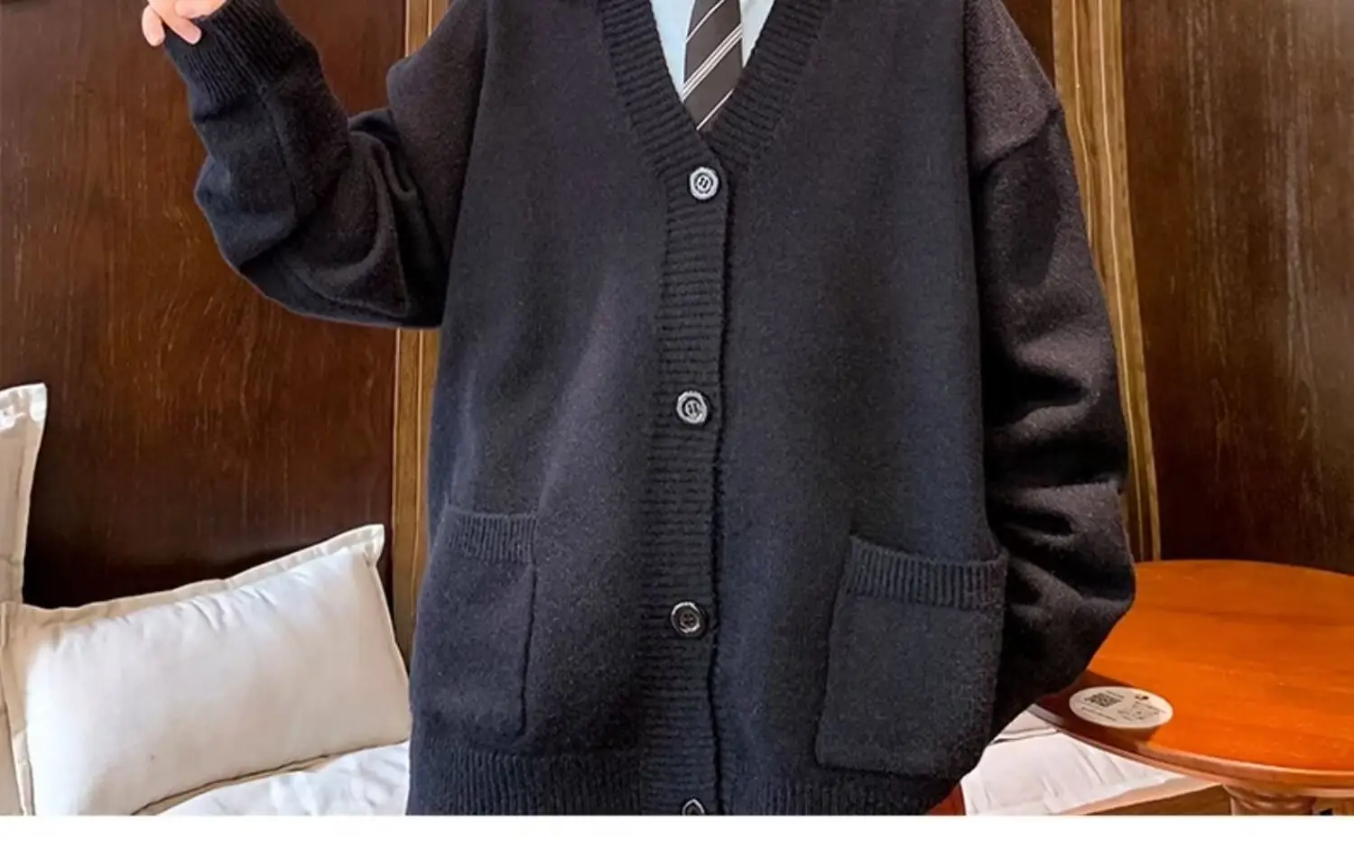 Autumn Winter V-Neck Button Cardigan Sweater for Men — feature 36