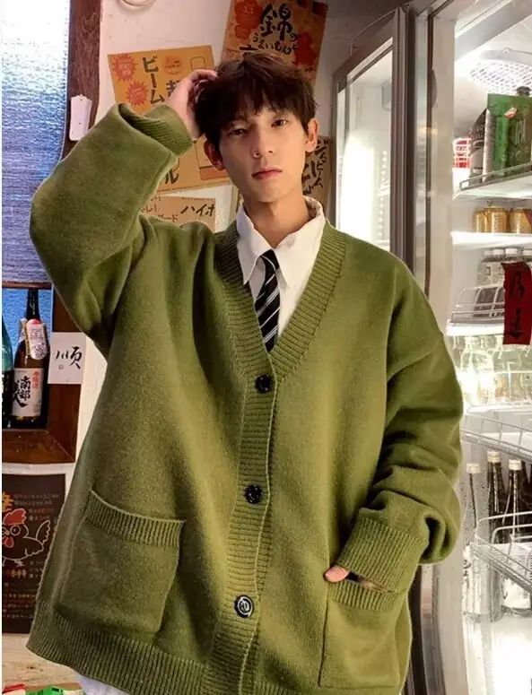 Autumn Winter V-Neck Button Cardigan Sweater for Men - Image 2