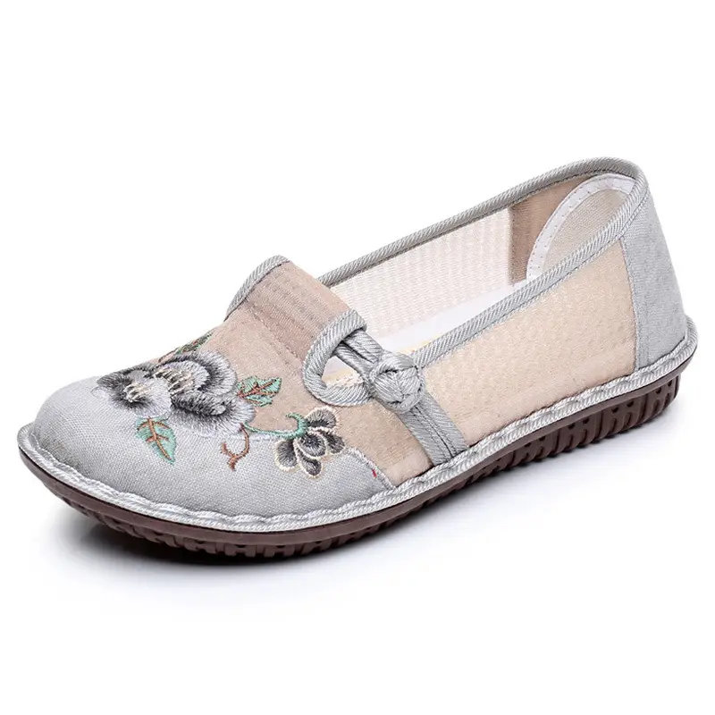 Ethnic Embroidered Shoes Women's Mesh Shoes Summer Women's Slip-on Retro Fashion Hanfu Shoes Mesh Old Beijing Cloth Shoes - Image 7