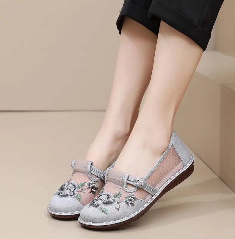 Ethnic Embroidered Shoes Women's Mesh Shoes Summer Women's Slip-on Retro Fashion Hanfu Shoes Mesh Old Beijing Cloth Shoes — feature 20