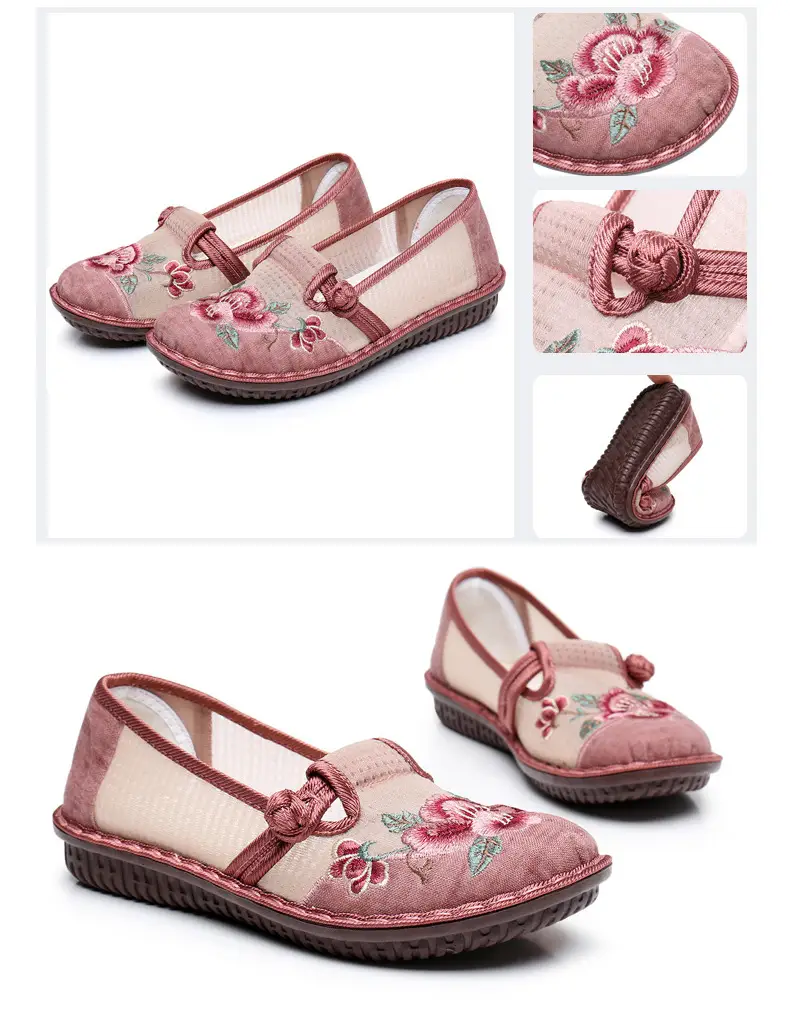 Ethnic Embroidered Shoes Women's Mesh Shoes Summer Women's Slip-on Retro Fashion Hanfu Shoes Mesh Old Beijing Cloth Shoes — feature 31