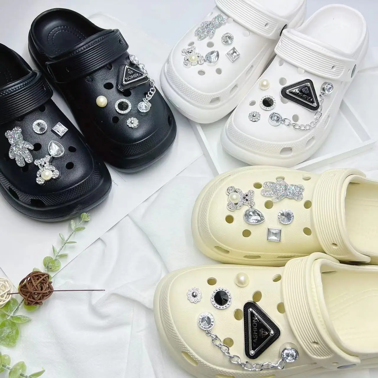 Women's White Butterfly Decorated EVA Sandals - Image 52