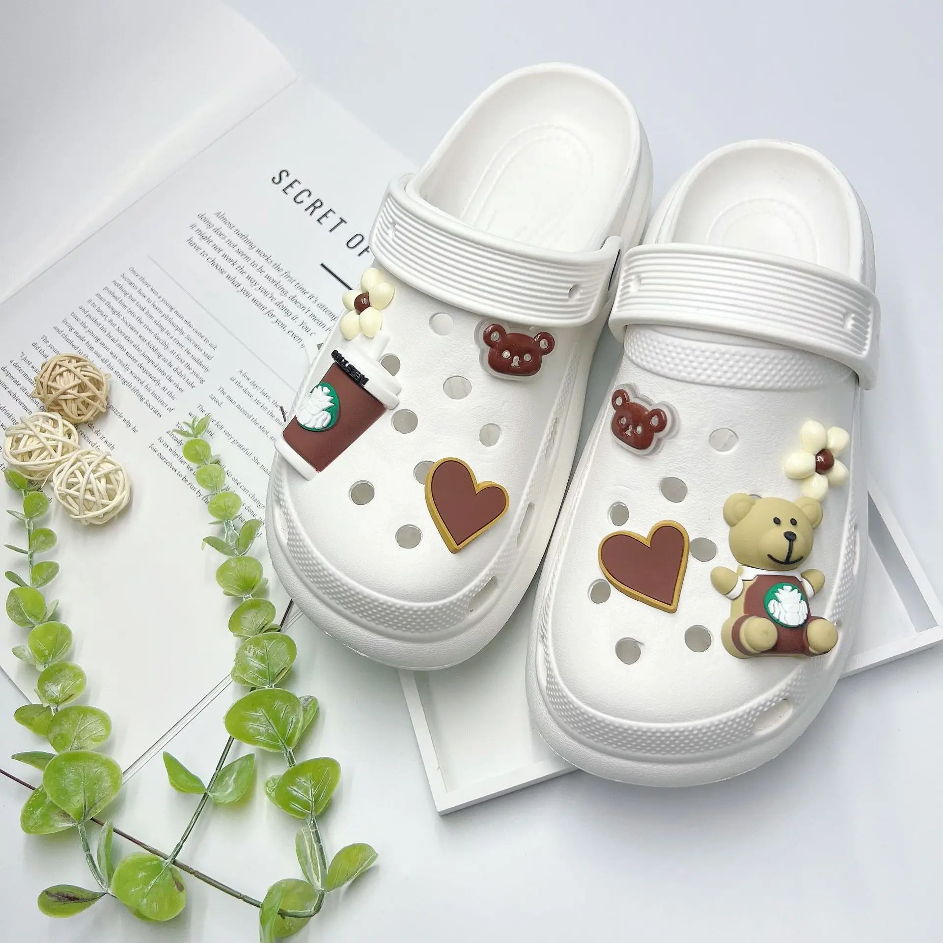 Women's White Butterfly Decorated EVA Sandals - Image 13