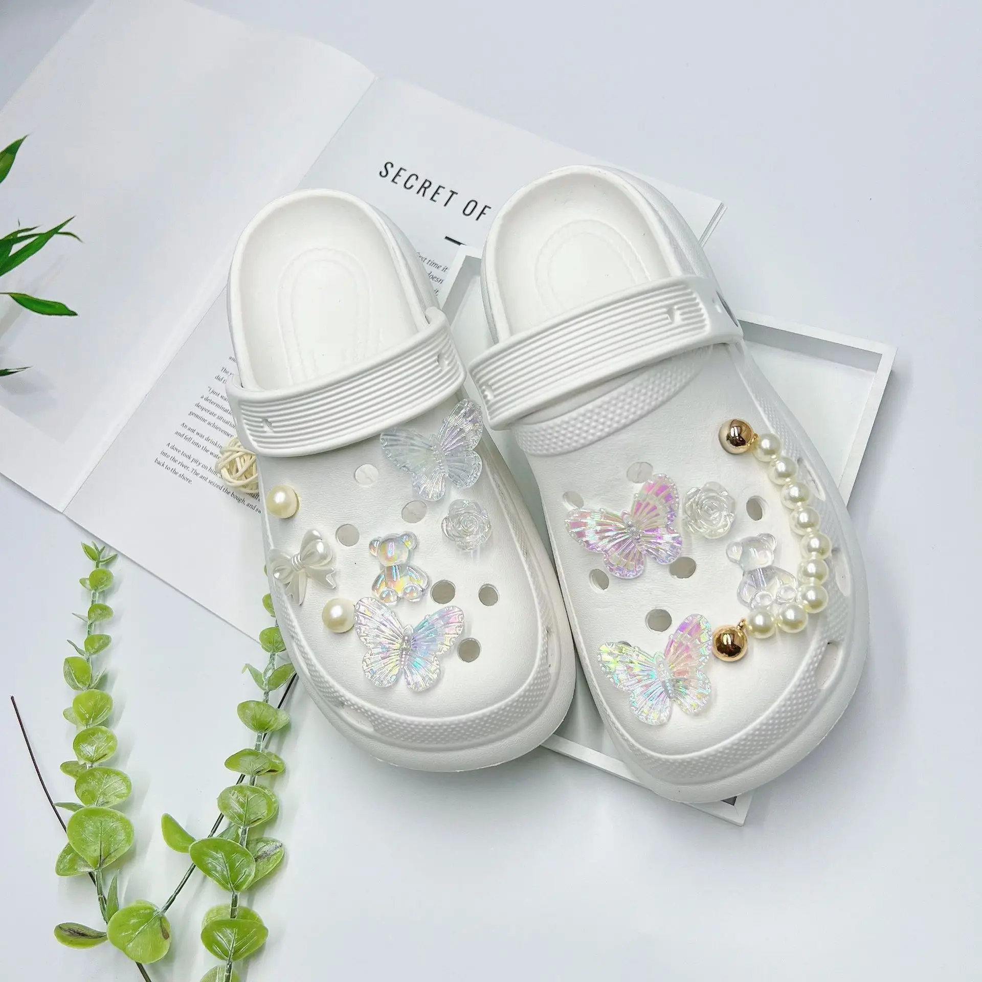 Women's White Butterfly Decorated EVA Sandals - Image 16