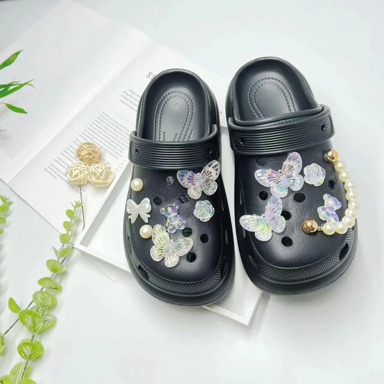 Women's White Butterfly Decorated EVA Sandals - Image 18
