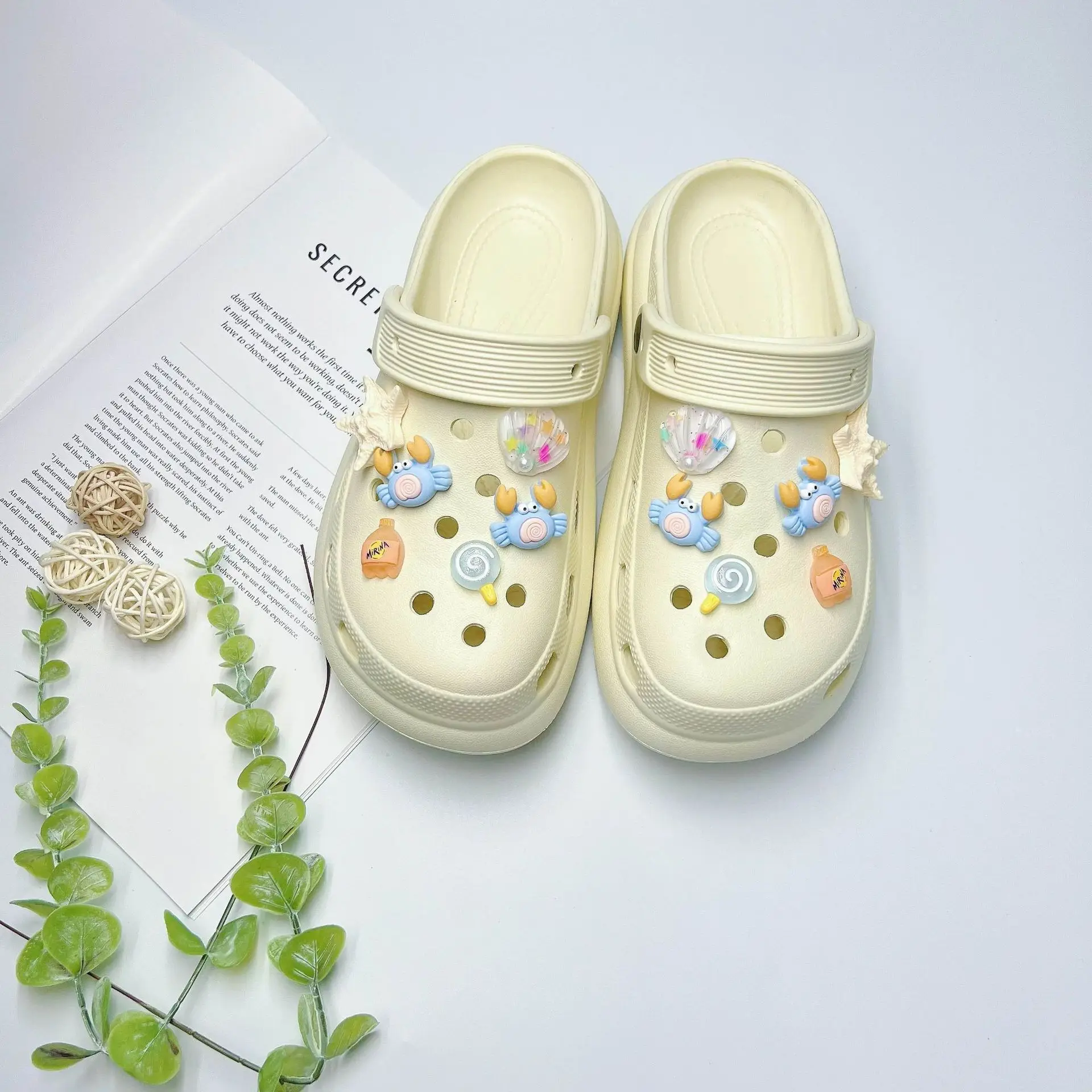 Women's White Butterfly Decorated EVA Sandals - Image 23