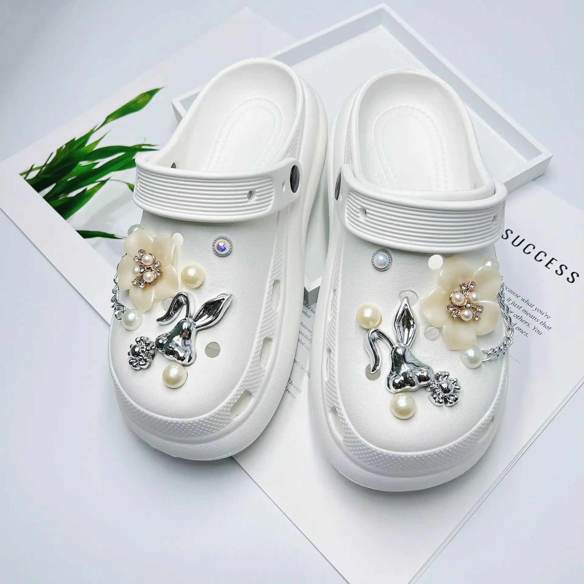 Women's White Butterfly Decorated EVA Sandals - Image 31
