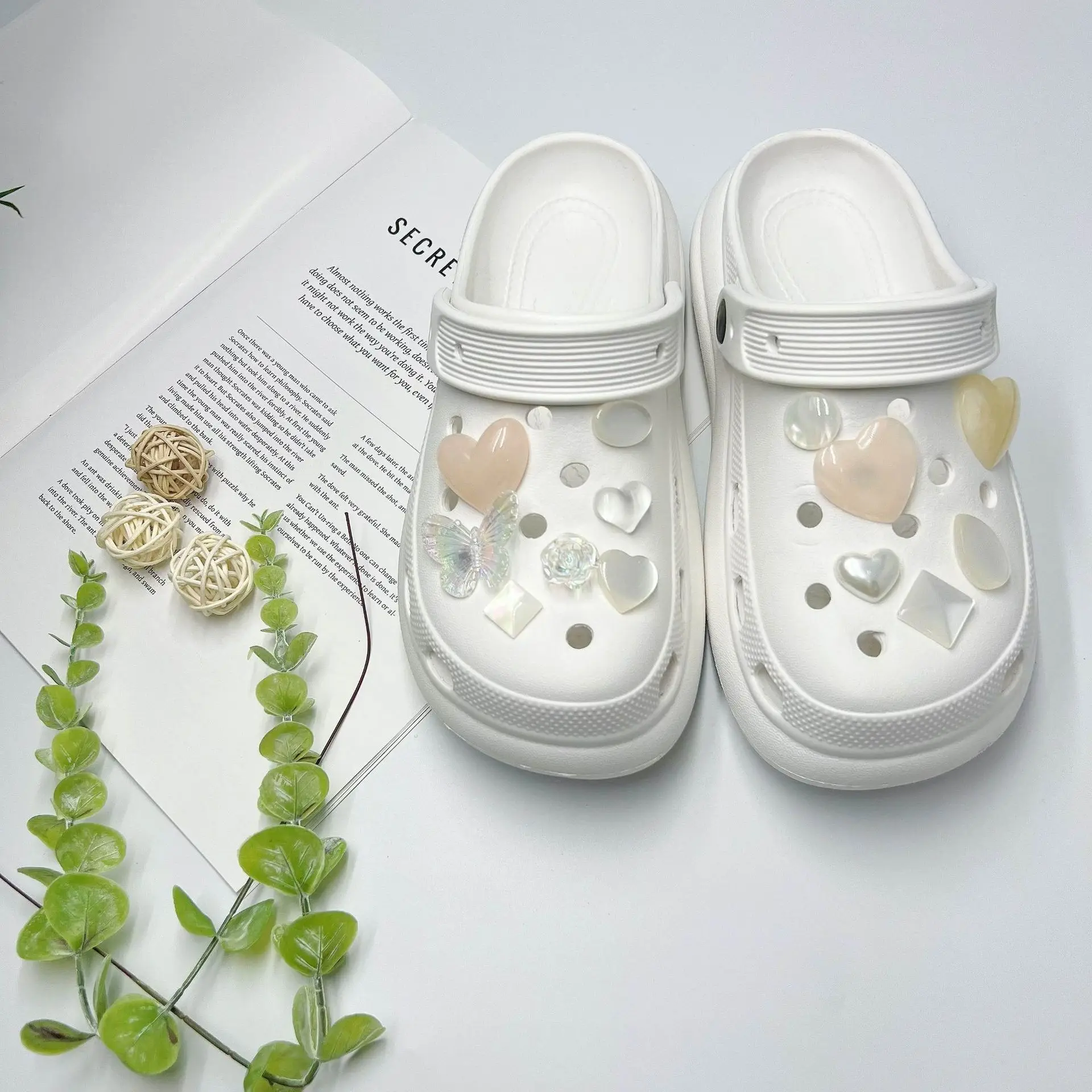 Women's White Butterfly Decorated EVA Sandals - Image 37