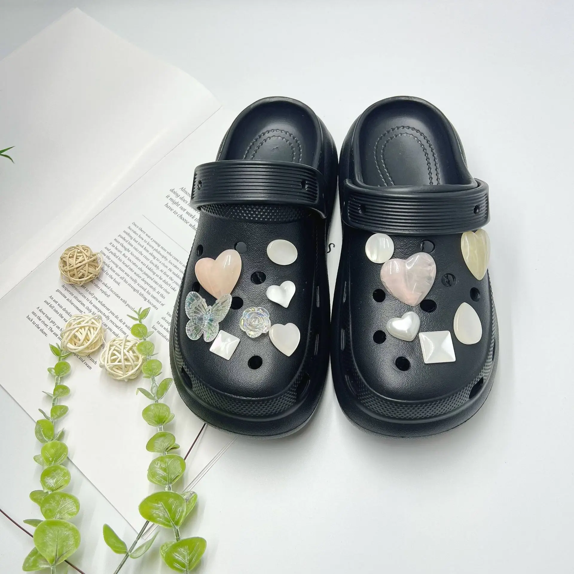 Women's White Butterfly Decorated EVA Sandals - Image 39