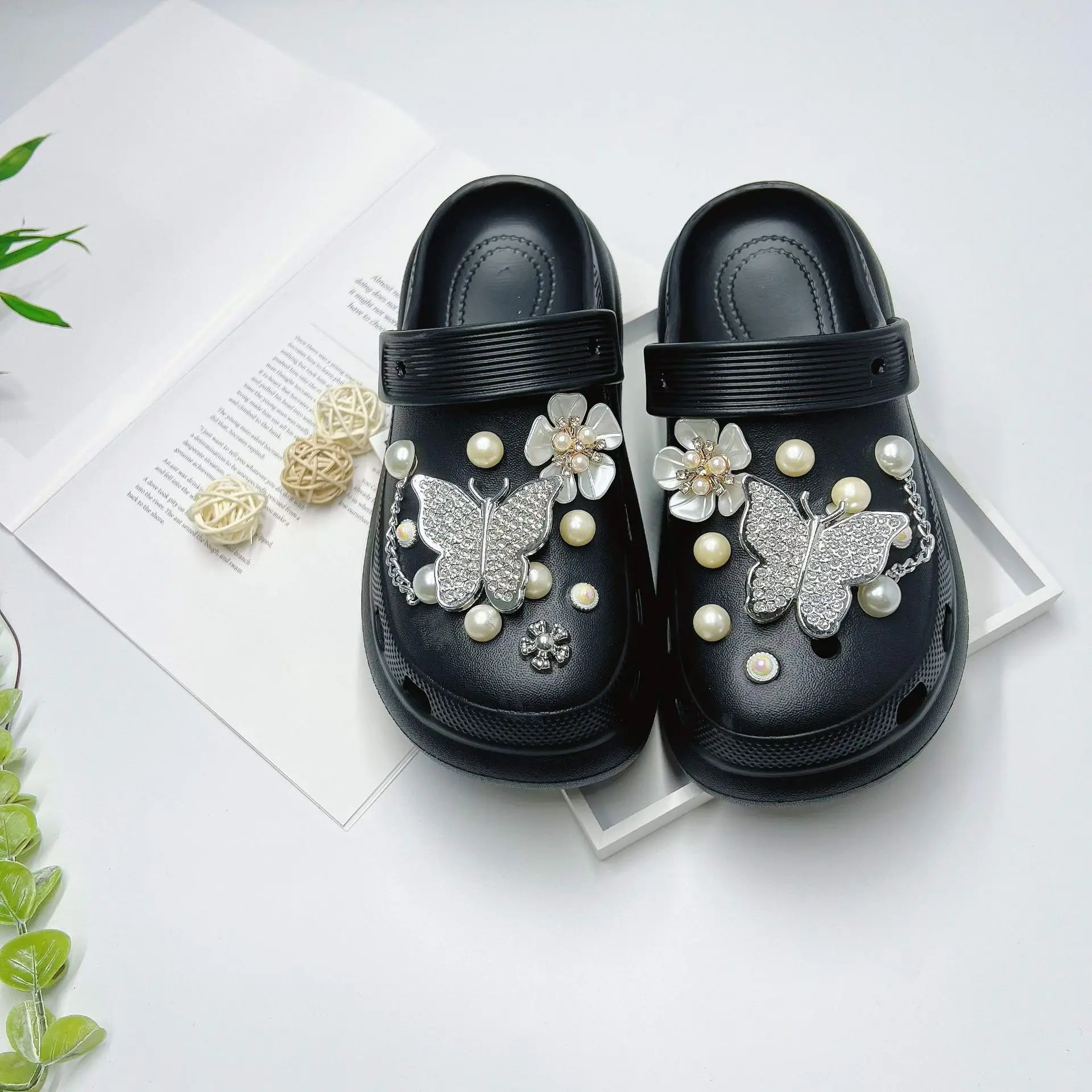 Women's White Butterfly Decorated EVA Sandals - Image 42