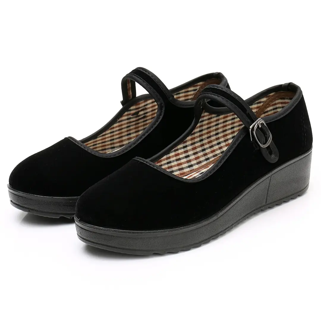 Old Beijing Cloth Shoes Work Shoes Women's Shoes Soft Sole Not Tired Feet Flat Shoes Mother Shoes Black Shoes Old People Shoes Single Shoes - Image 11
