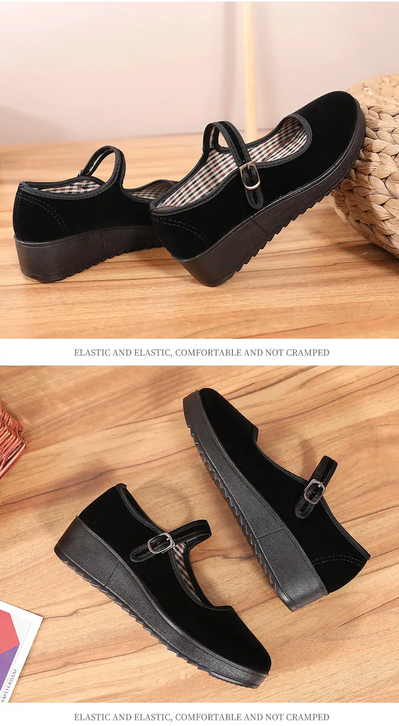 Old Beijing Cloth Shoes Work Shoes Women's Shoes Soft Sole Not Tired Feet Flat Shoes Mother Shoes Black Shoes Old People Shoes Single Shoes — feature 15